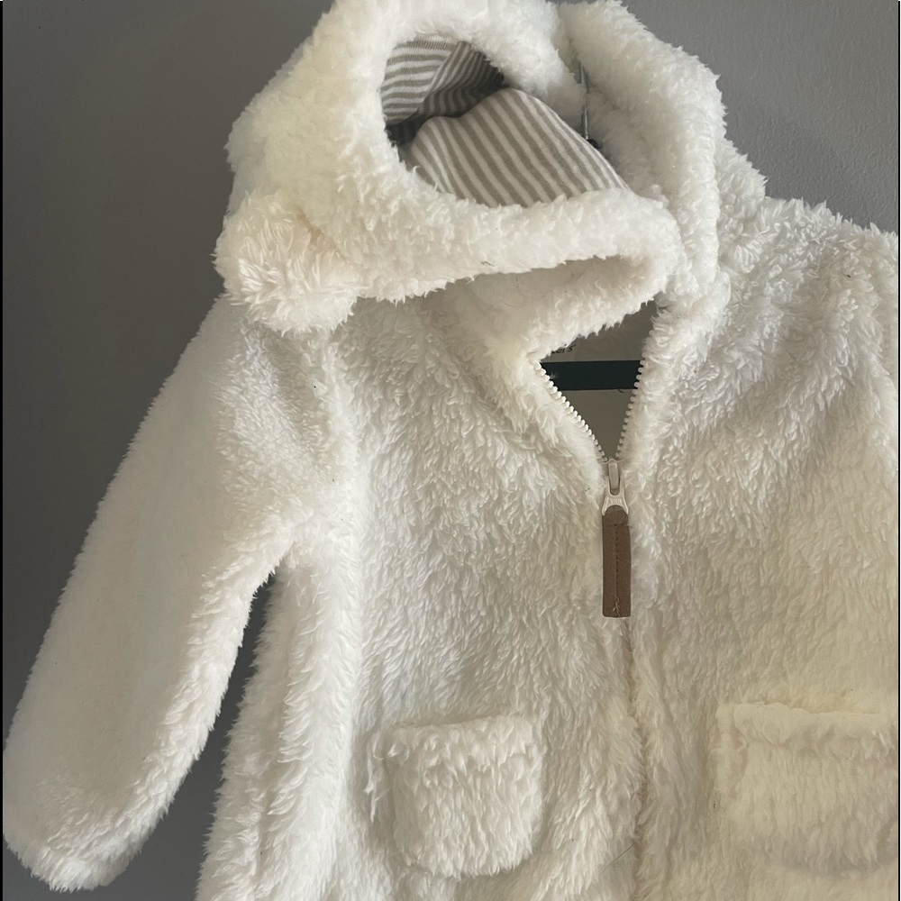 Carters 6M fleece zip up bear hoodie